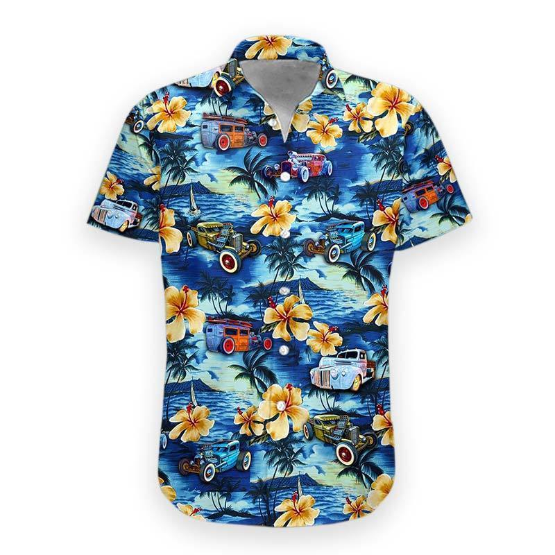 Gearhumans 3D Rat Rod Hawaii Shirt hawaii Short Sleeve Shirt M