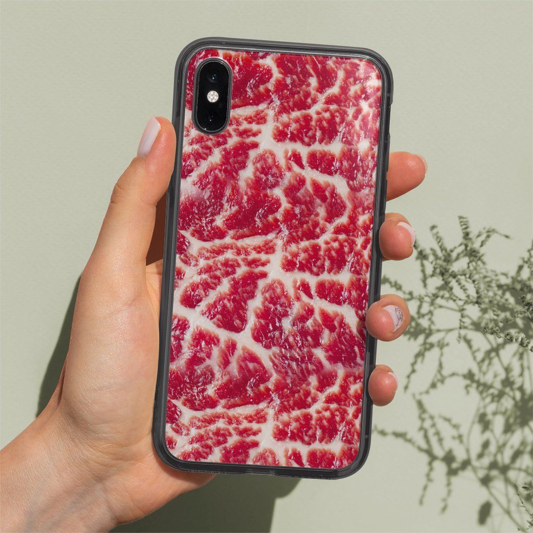 Gearhumans 3D Raw Meat Phone Case ZK2105218 Glass Phone Case 