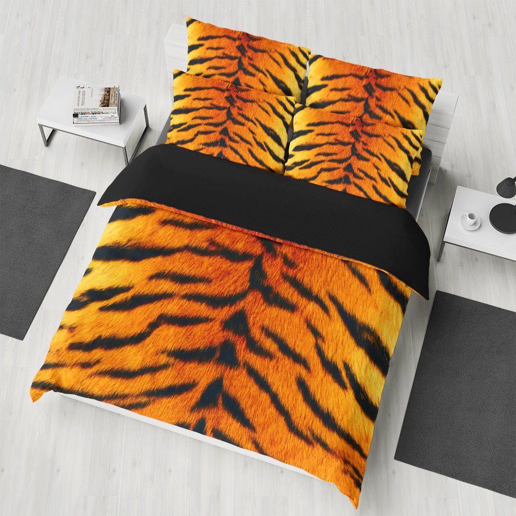 Gearhumans 3D Realistic Tiger Skin Custom Bedding Set GO25052110 Bedding Set 