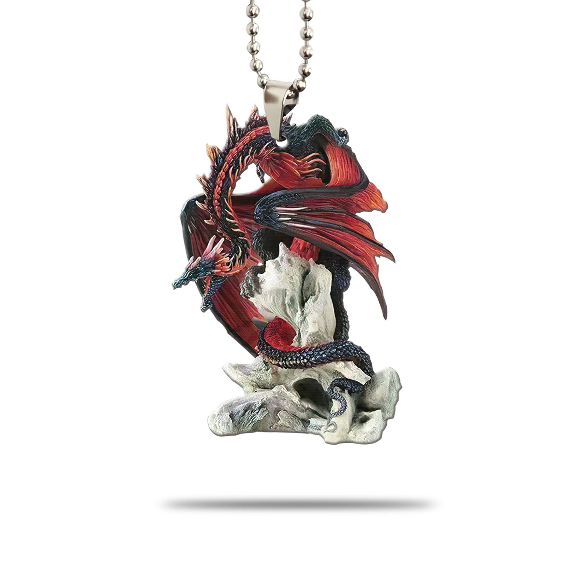 Gearhumans 3D Red Dragon Car Hanging GJ25052102 Car Hanging Car Hanging/1 Pack 