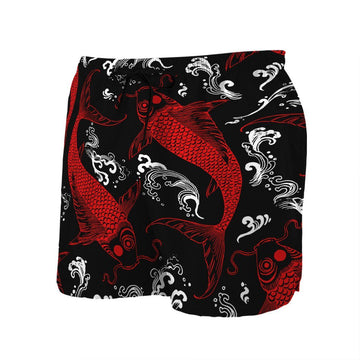Gearhumans 3D Red Koi Fish Custom Beach Shorts Swim Trunks GO13052124 Men Shorts 
