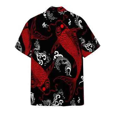 Gearhumans 3D Red Koi Fish Custom Hawaii Shirt