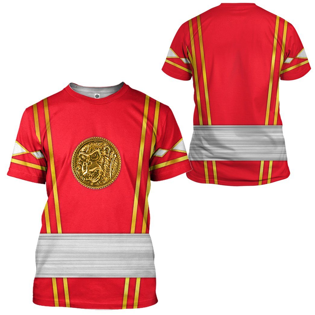 Gearhumans 3D Power Rangers Zeo Red Custom Hockey Jersey