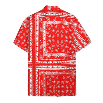 Gearhumans 3D Red Paisley Bandana Hawaii Shirt