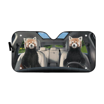 Gearhumans 3D Red Panda Custom Car Auto Sunshade