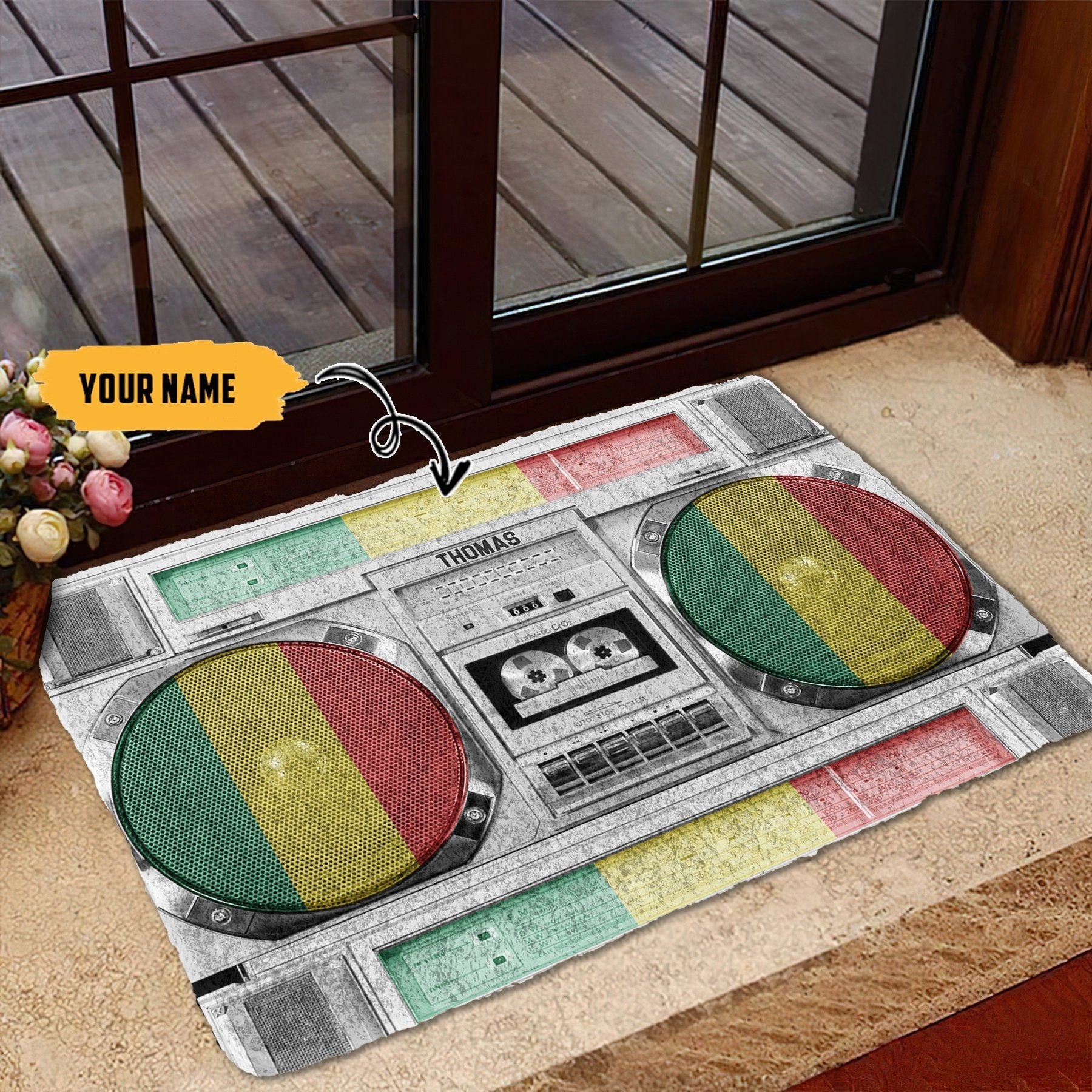 Gearhumans 3D Reggae Boombox Custom Doormat GW1606211 Doormat 