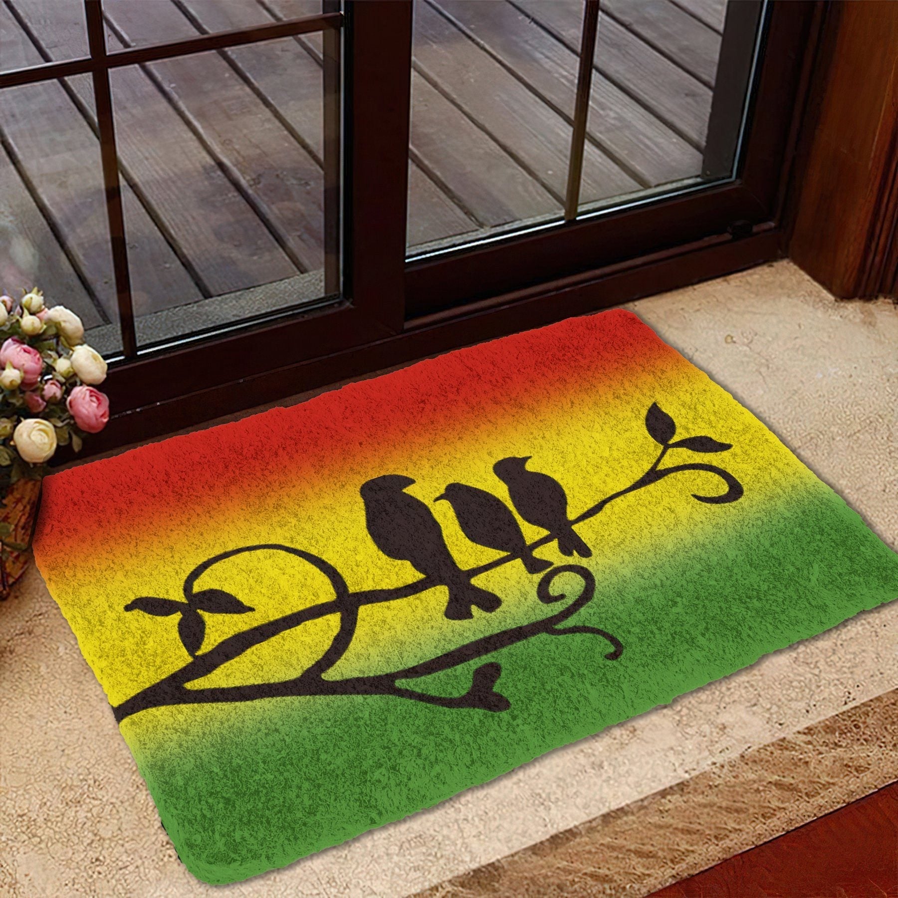Gearhumans 3D Reggae Three Little Birds Custom Doormat GW1506217 Doormat 