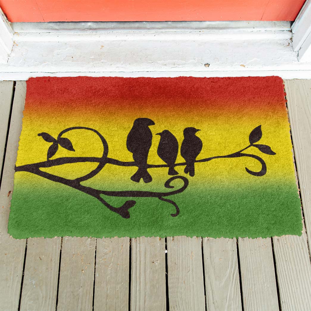 Gearhumans 3D Reggae Three Little Birds Custom Doormat GW1506217 Doormat 