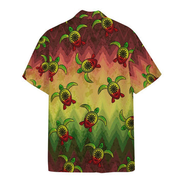 Gearhumans 3D Reggae Turtle Hawaii Custom Short Sleeve Shirt GW1506219 Hawai Shirt 