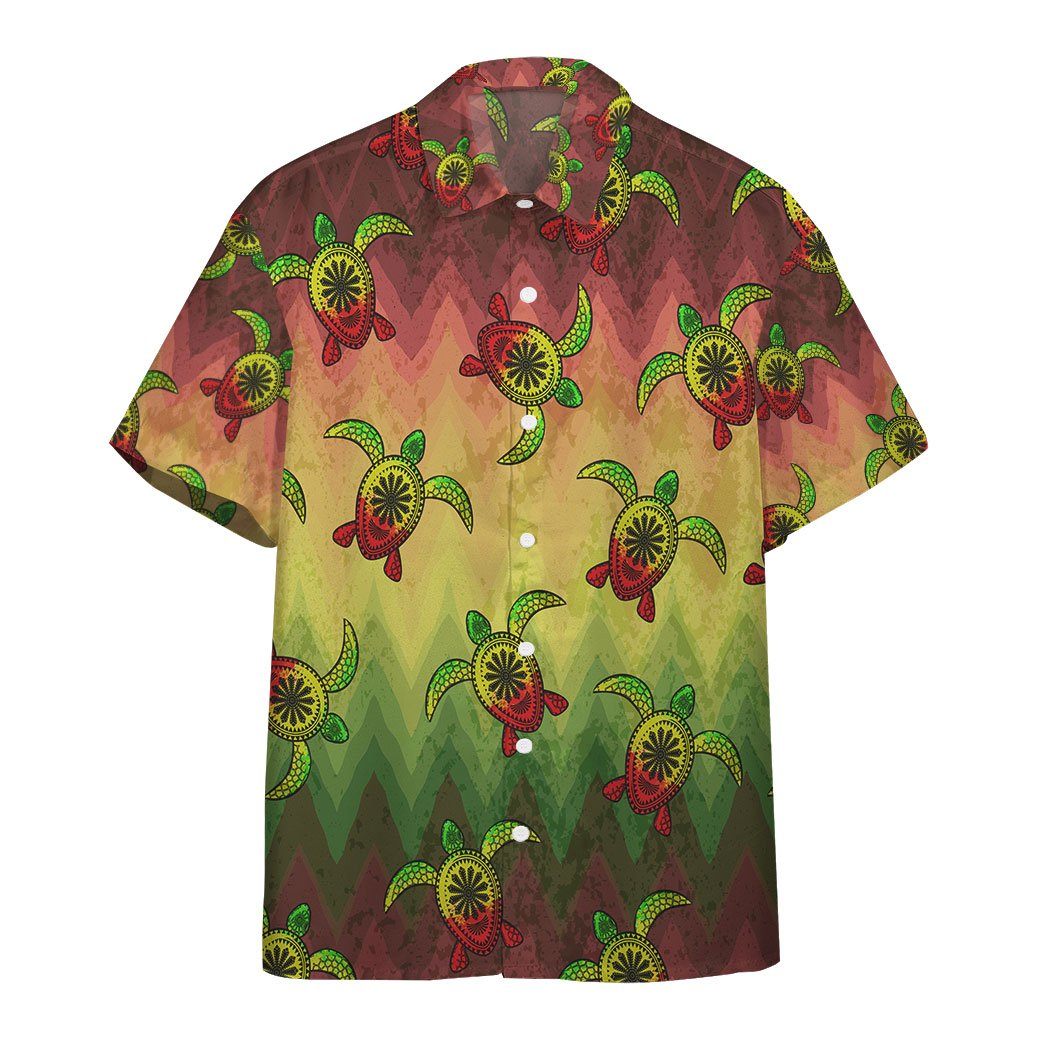 Gearhumans 3D Reggae Turtle Hawaii Custom Short Sleeve Shirt