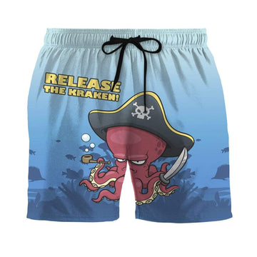Gearhumans 3D Release The Kraken Custom Beach Shorts GS25063 Men Shorts Men Shorts S 