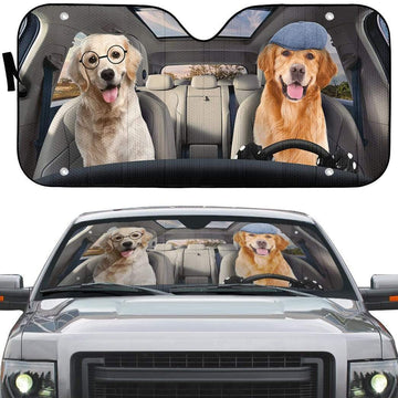 Gearhumans 3D Retriever Picnic Time Custom Car Auto Sunshade