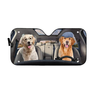 Gearhumans 3D Retriever Picnic Time Custom Car Auto Sunshade