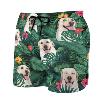 Gearhumans 3D Retriver Tropical Custom Beach Shorts Swim Trunks