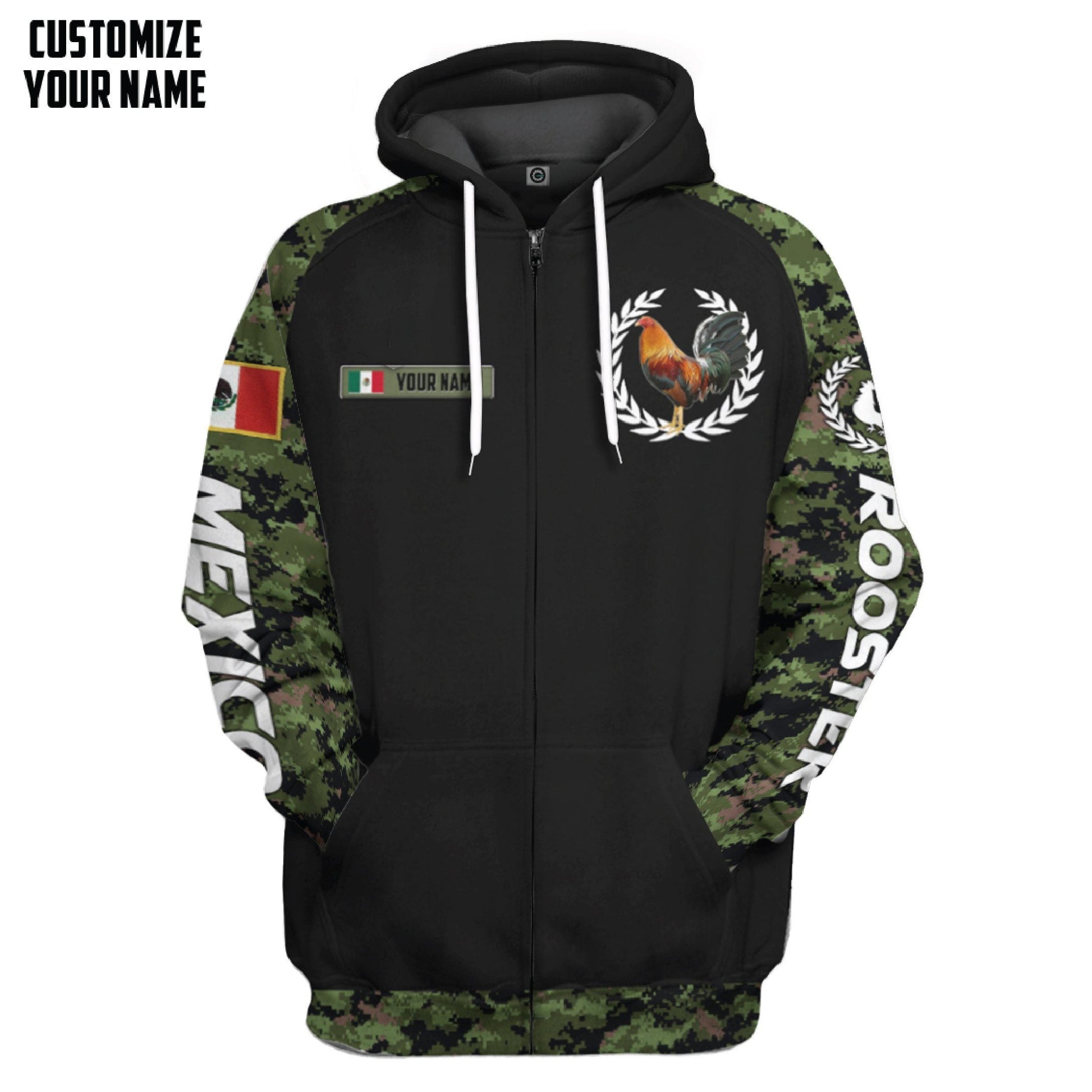 Gearhumans 3D Rooster Custom Tshirt Hoodie Apparel GJ09062102 3D Apparel Zip Hoodie S 