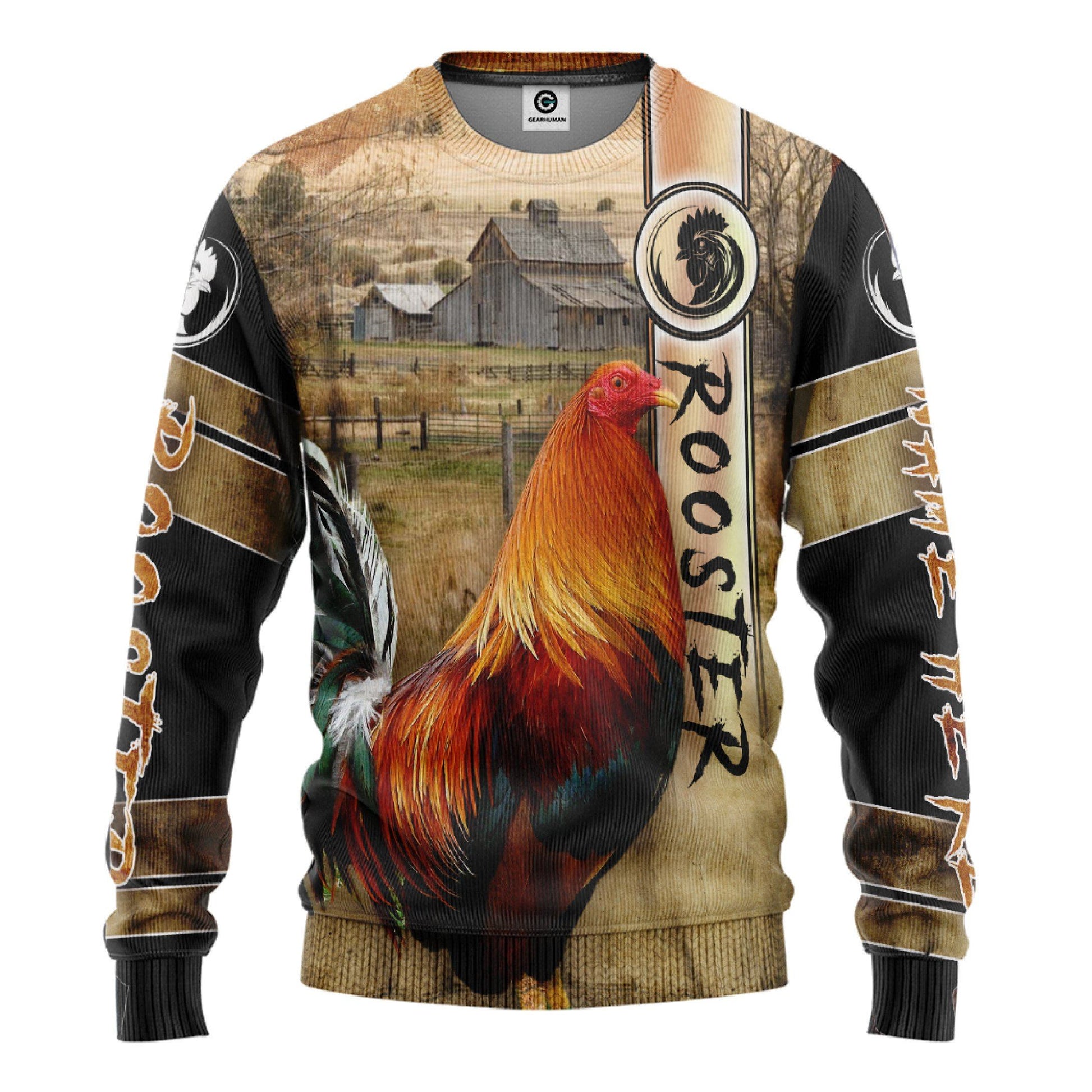 Gearhumans 3D Rooster Custom Tshirt Hoodie Apparel GJ14062102 3D Apparel Long Sleeve S 