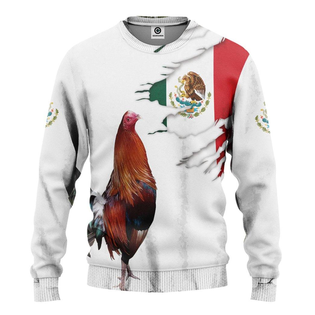 Gearhumans 3D Rooster Custom Tshirt Hoodie Apparel GJ14062105 3D Apparel Long Sleeve S 