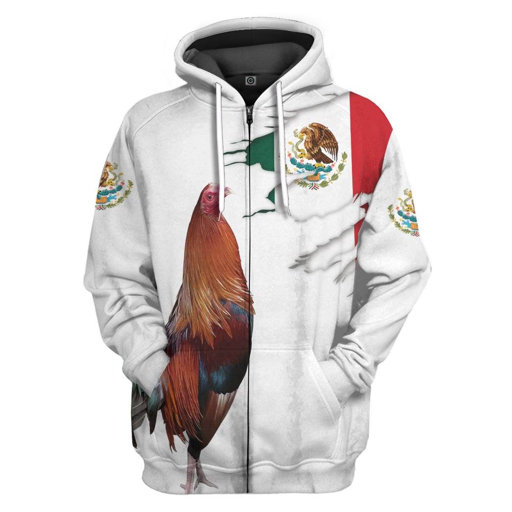 Gearhumans 3D Rooster Custom Tshirt Hoodie Apparel GJ14062105 3D Apparel Zip Hoodie S 