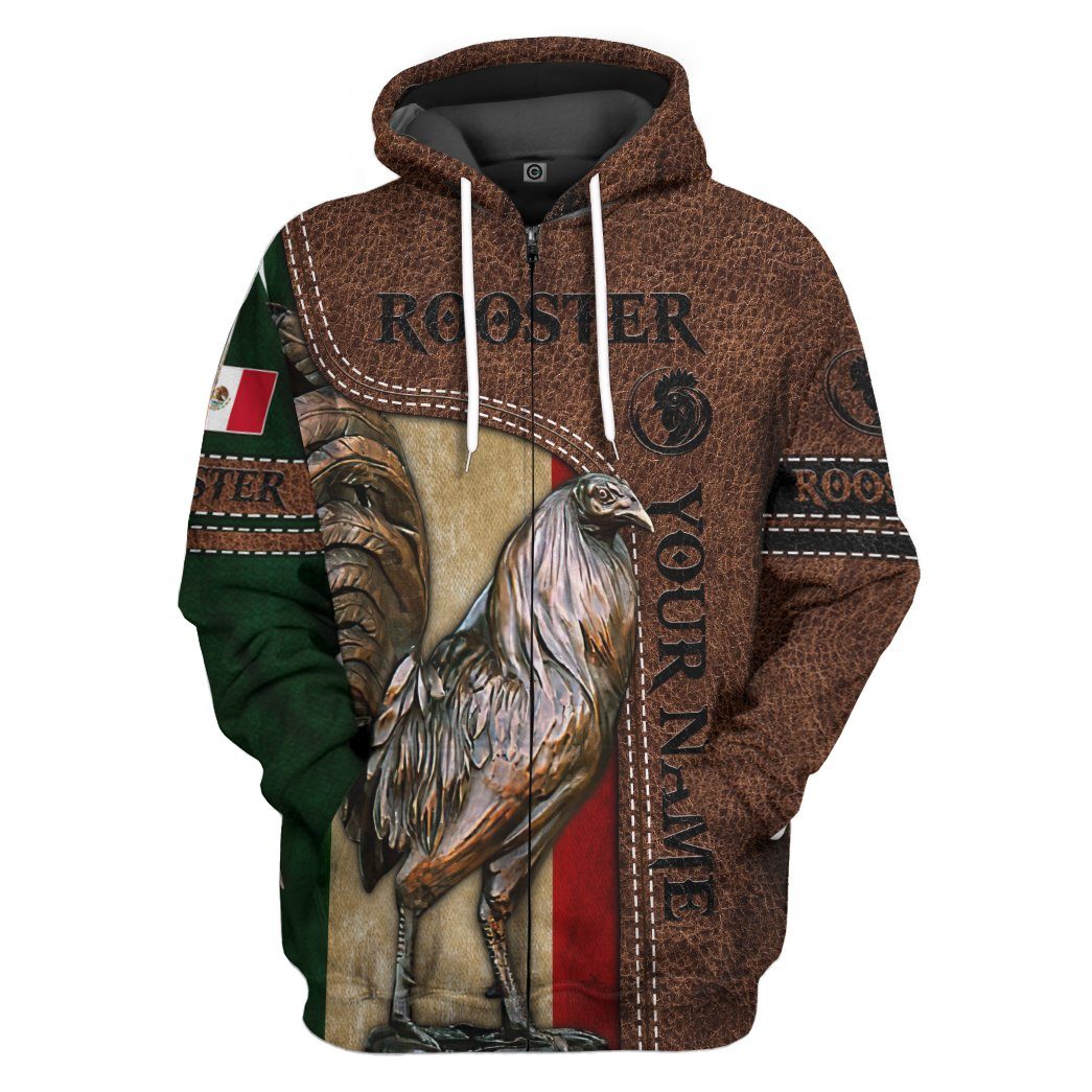 Gearhumans 3D Rooster Custom Tshirt Hoodie Apparel GJ14062106 3D Apparel Zip Hoodie S 