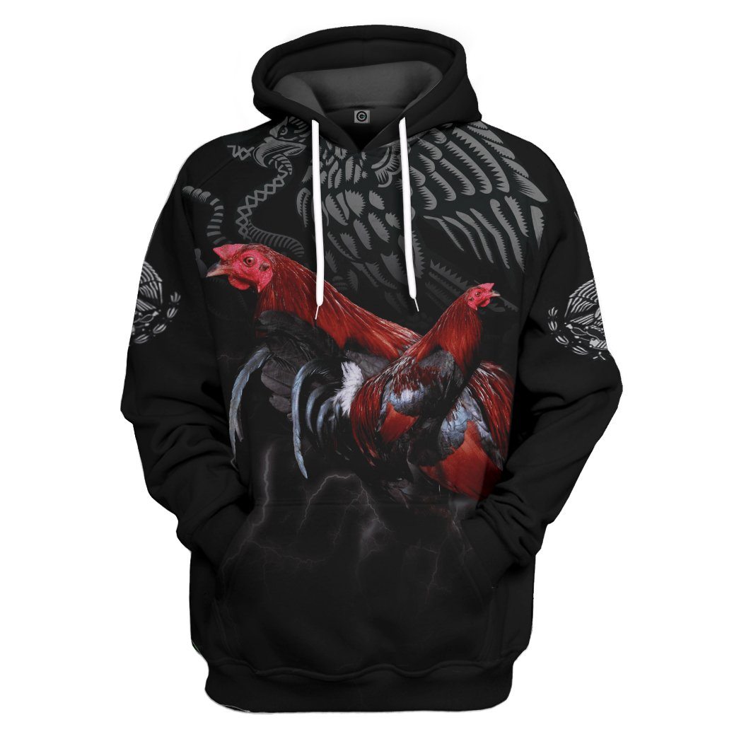 Gearhumans 3D Rooster Custom Tshirt Hoodie Apparel GJ14062108 3D Apparel Hoodie S 