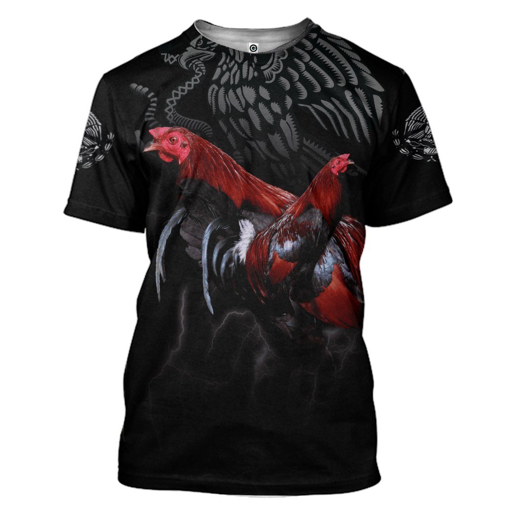 Gearhumans 3D Rooster Custom Tshirt Hoodie Apparel GJ14062108 3D Apparel T-Shirt S 