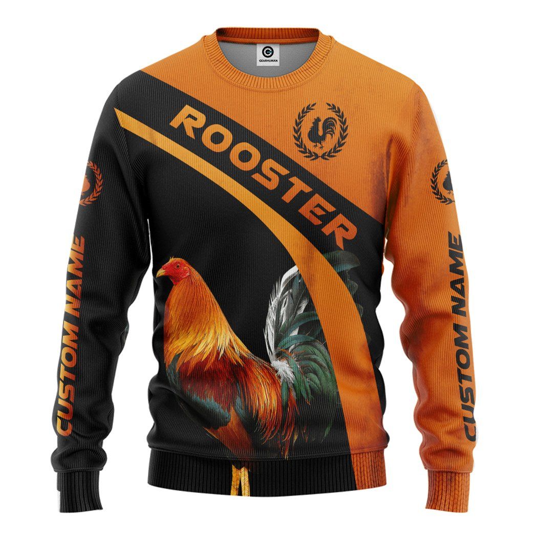 Gearhumans 3D Rooster Custom Tshirt Hoodie Apparel GJ18022101 3D Apparel Long Sleeve S 