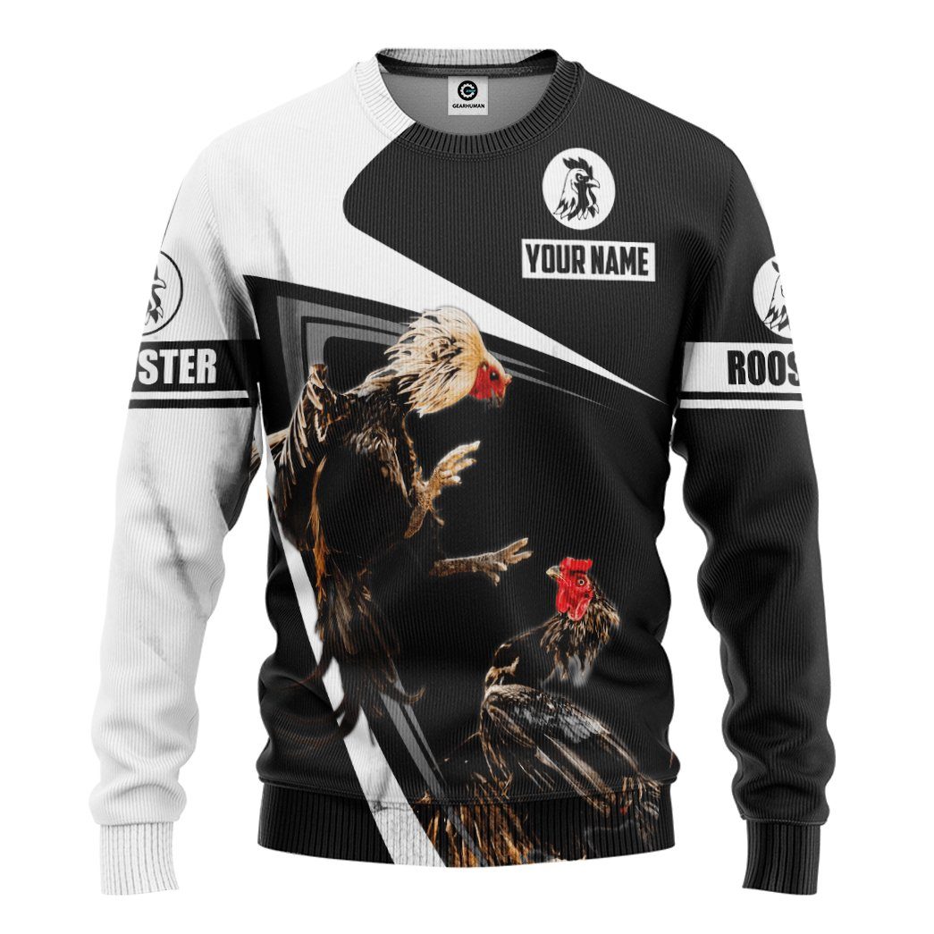 Gearhumans 3D Rooster Custom Tshirt Hoodie Apparel GJ18022102 3D Apparel Long Sleeve S 