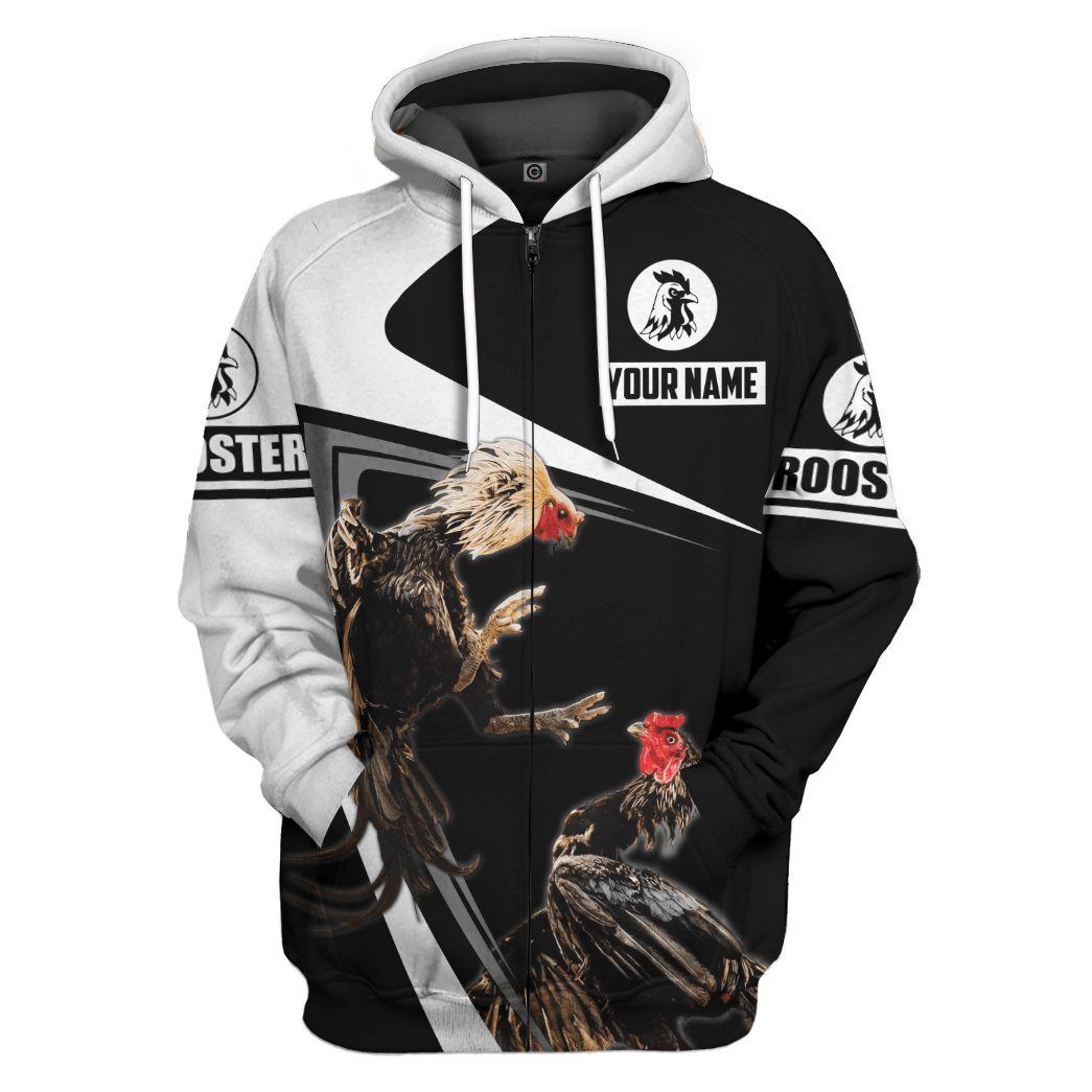 Gearhumans 3D Rooster Custom Tshirt Hoodie Apparel GJ18022102 3D Apparel Zip Hoodie S 