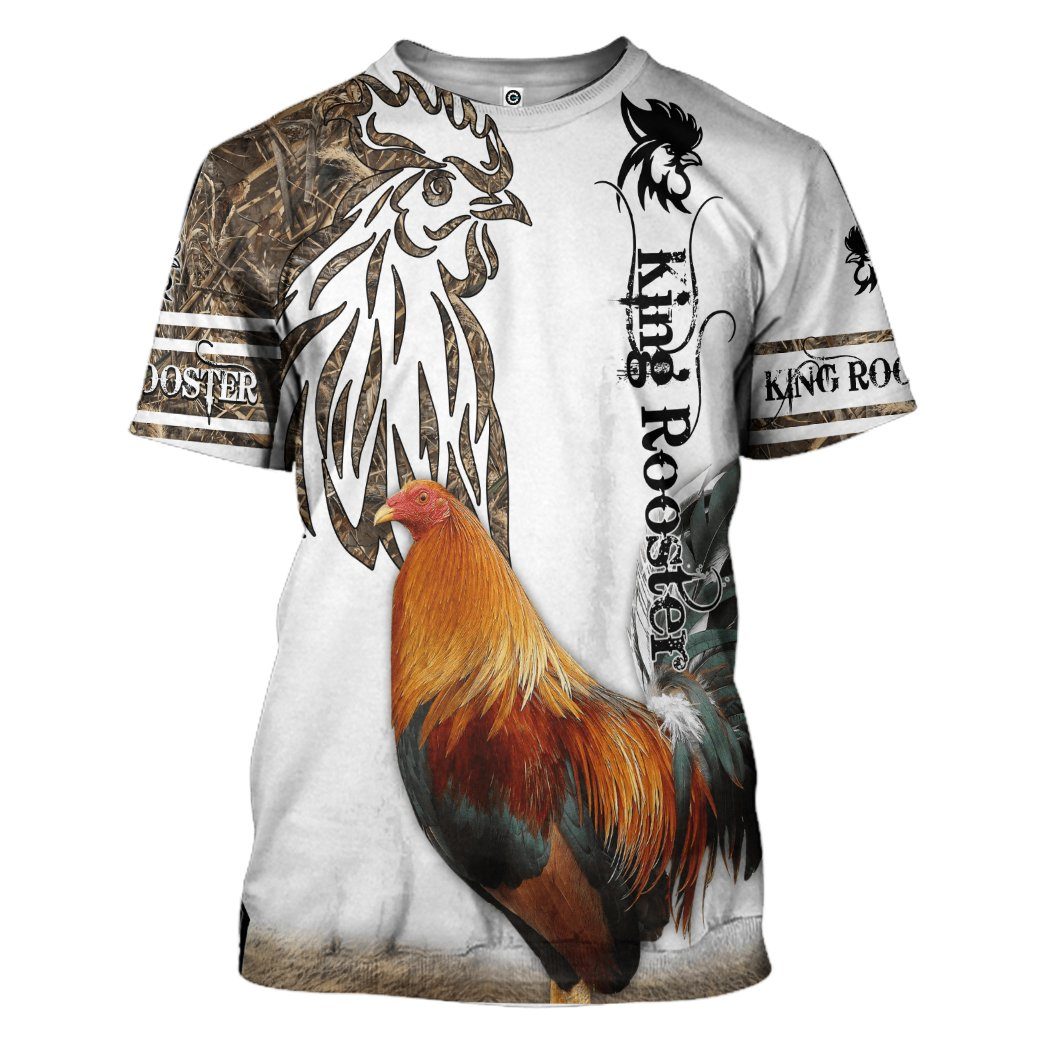 Gearhumans 3D Rooster Custom Tshirt Hoodie Apparel GJ22022100 3D Apparel T-Shirt S 