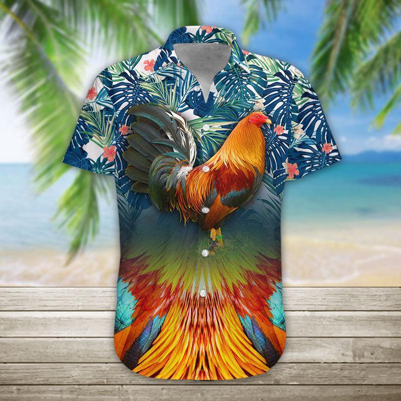 Gearhumans 3D Rooster Hawaii Shirt hawaii Short Sleeve Shirt