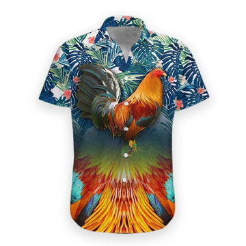Gearhumans 3D Rooster Hawaii Shirt hawaii Short Sleeve Shirt S