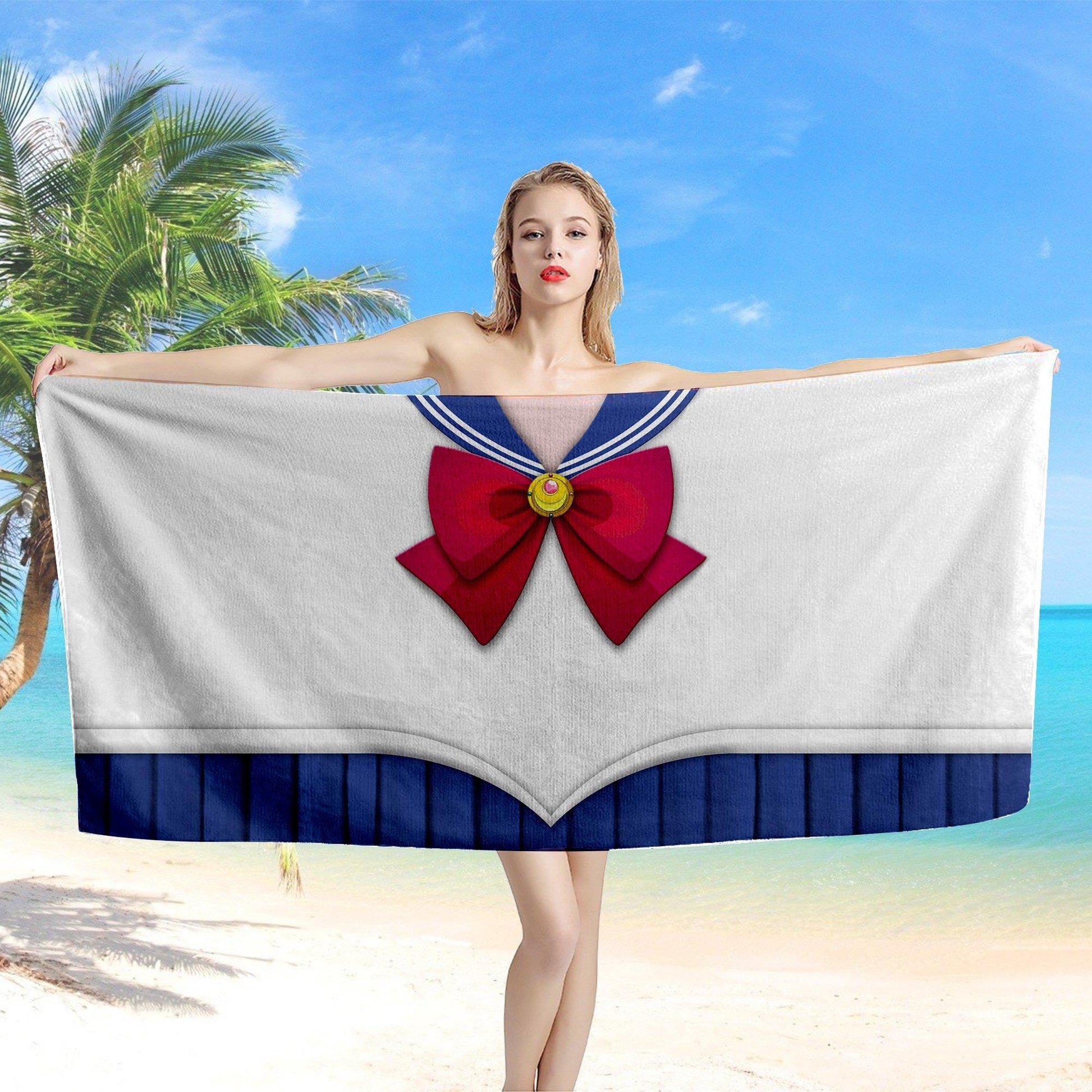 Gearhumans 3D Sailor Moon Beach Towel ZC22304219 Towel 