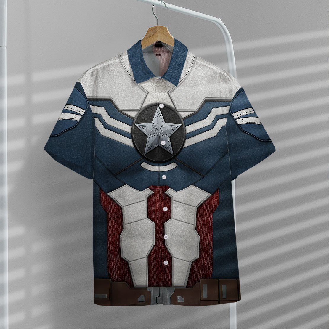 Gearhumans 3D Sam Wilson Captain America Custom Hawaii Shirt ZZ2604211 Hawai Shirt 