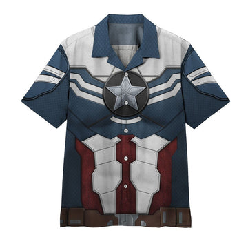Gearhumans 3D Sam Wilson Captain America Custom Hawaii Shirt ZZ2604211 Hawai Shirt Short Sleeve Shirt S 