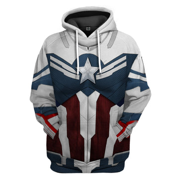 Gearhumans 3D Sam Wilson Captain America Custom Tshirt Hoodie Apparel GW260410 3D Apparel Hoodie S 