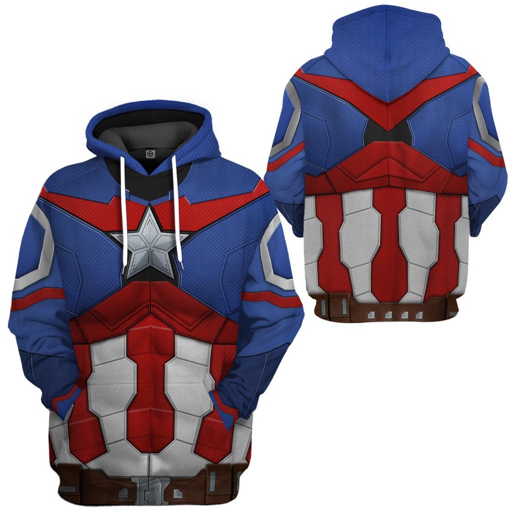 Gearhumans 3D Sam Wilson Captain American 2 Custom Tshirt Hoodie Apparel GJ2604211 3D Apparel 