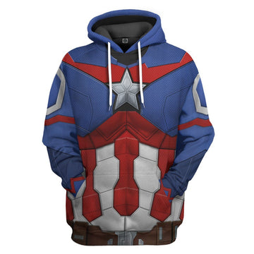 Gearhumans 3D Sam Wilson Captain American 2 Custom Tshirt Hoodie Apparel GJ2604211 3D Apparel Hoodie S 