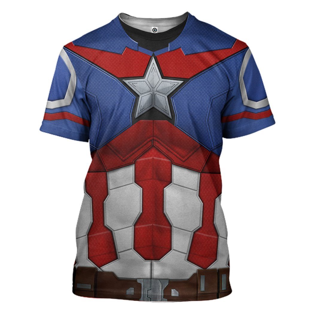 Gearhumans 3D Sam Wilson Captain American 2 Custom Tshirt Hoodie Apparel GJ2604211 3D Apparel T-Shirt S 