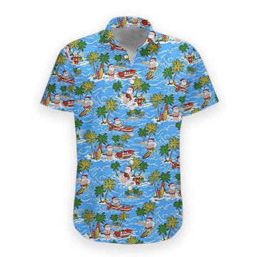 Gearhumans 3D Santa Hawaii Shirt hawaii Short Sleeve Shirt S