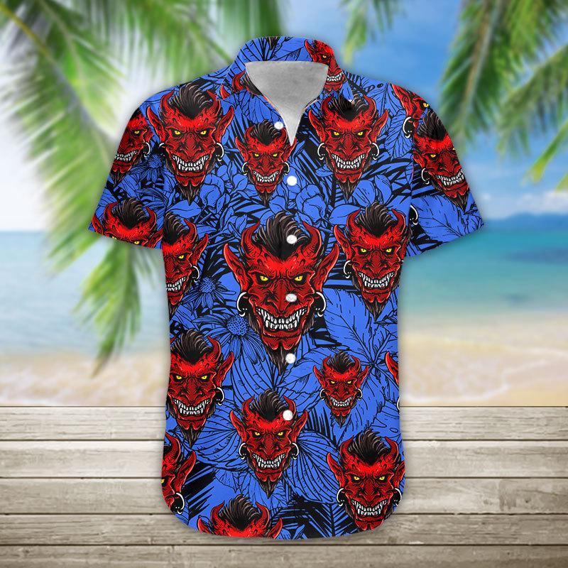 Gearhumans 3D Satan Hawaii Shirt hawaii Short Sleeve Shirt