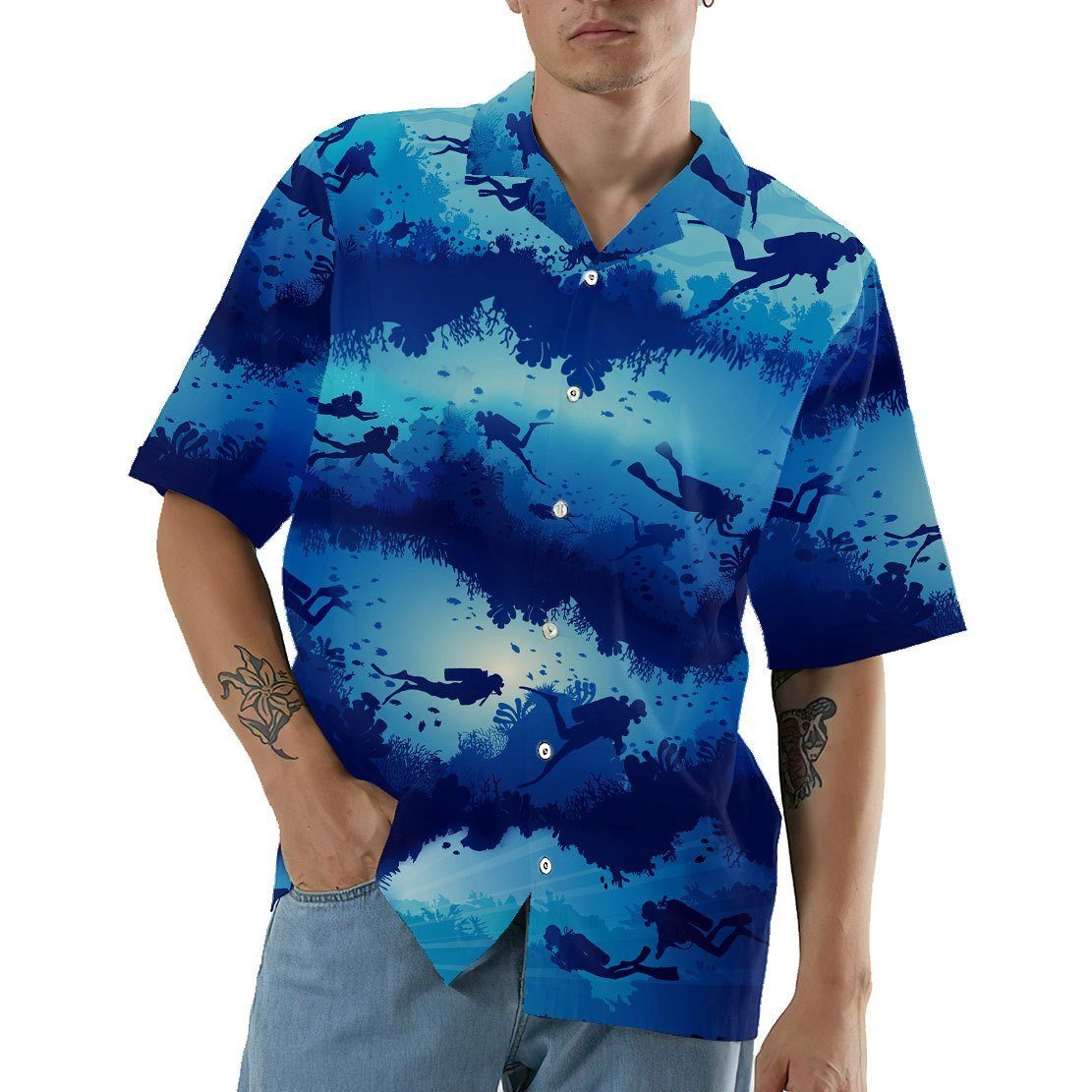 Gearhumans 3D Scuba Diving Hawaii Shirt ZZ1905218 Hawai Shirt 