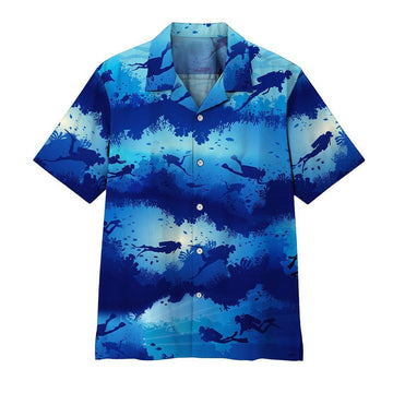 Gearhumans 3D Scuba Diving Hawaii Shirt ZZ1905218 Hawai Shirt Short Sleeve Shirt S 