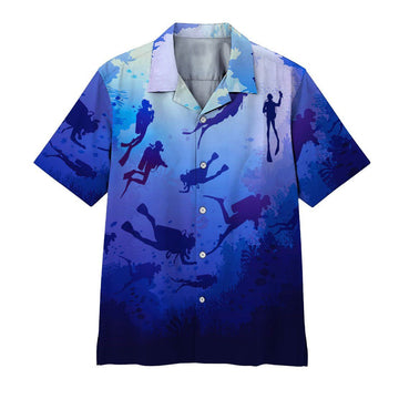 Gearhumans 3D Scuba Diving Hawaii Shirt ZZ2105211 Hawai Shirt Short Sleeve Shirt S 