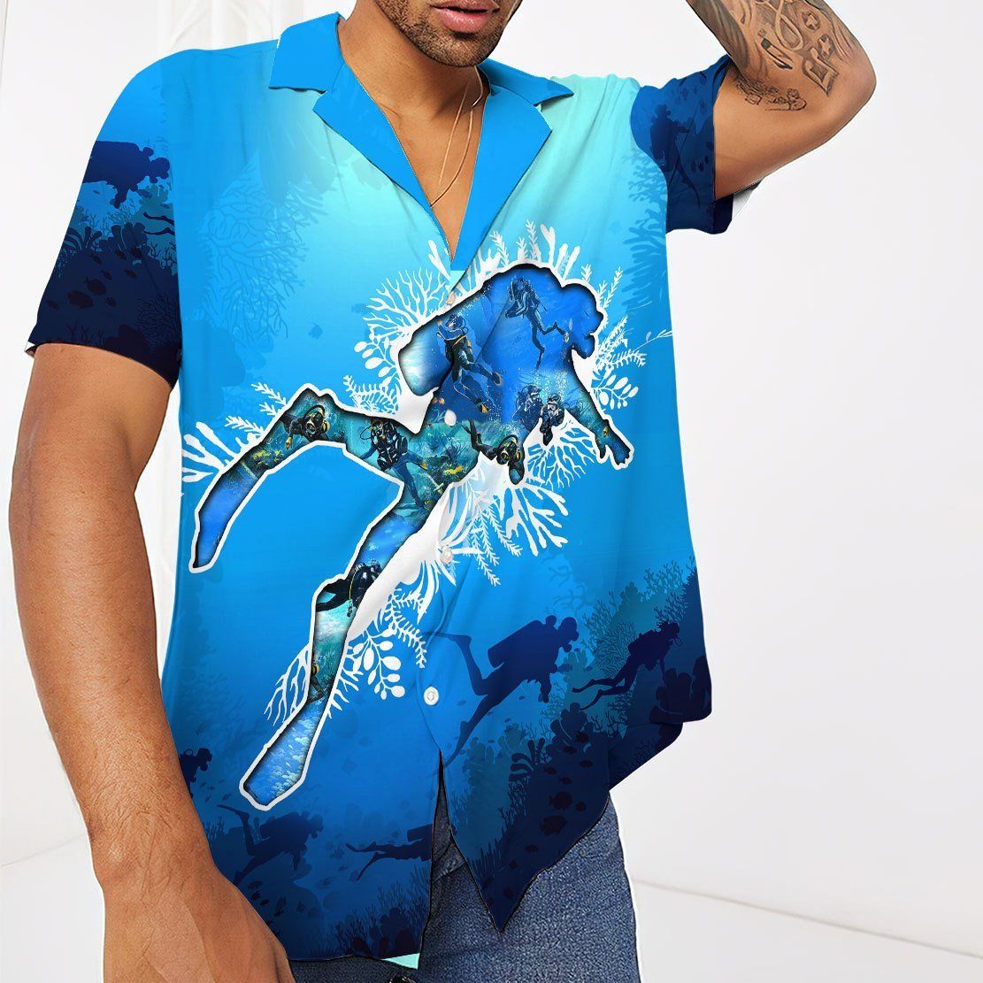 Gearhumans 3D Scuba Diving Hawaii Shirt ZZ2105214 Hawai Shirt 