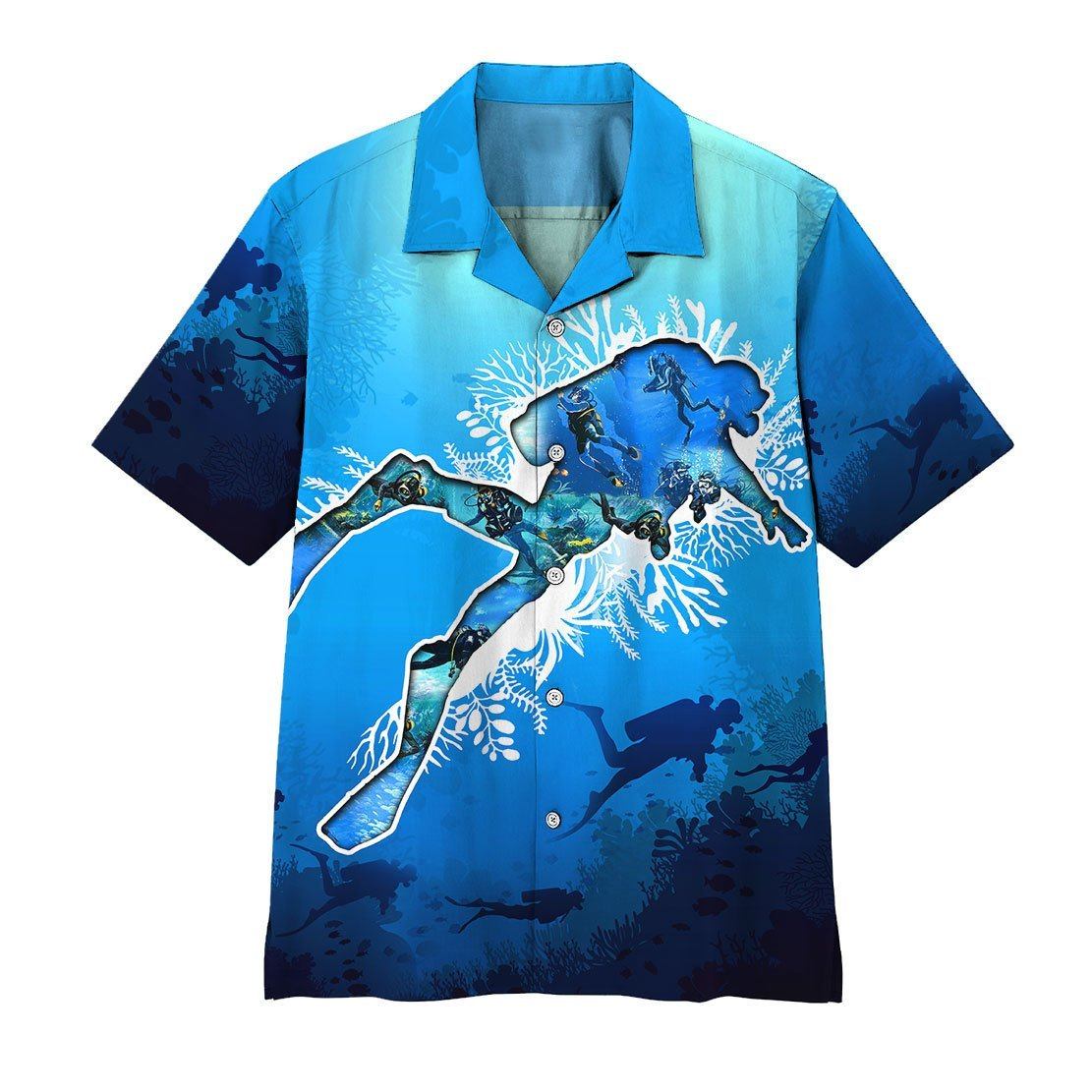 Gearhumans 3D Scuba Diving Hawaii Shirt ZZ2105214 Hawai Shirt Short Sleeve Shirt S 