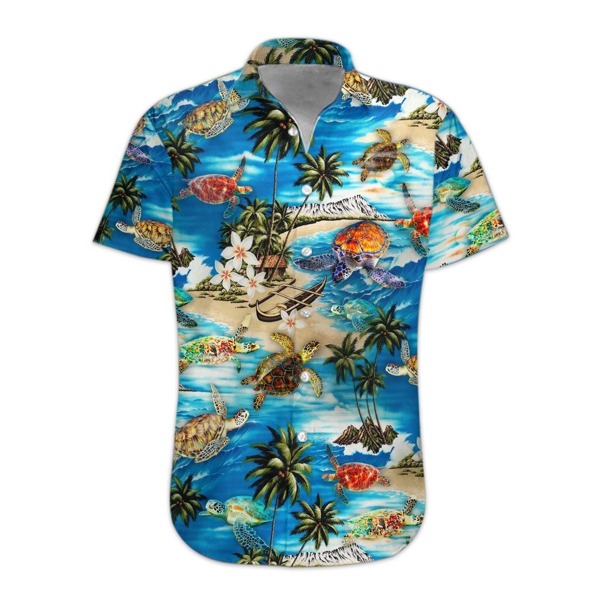 Gearhumans 3D Sea Turtle Hawaii Shirt hawaii Short Sleeve Shirt S