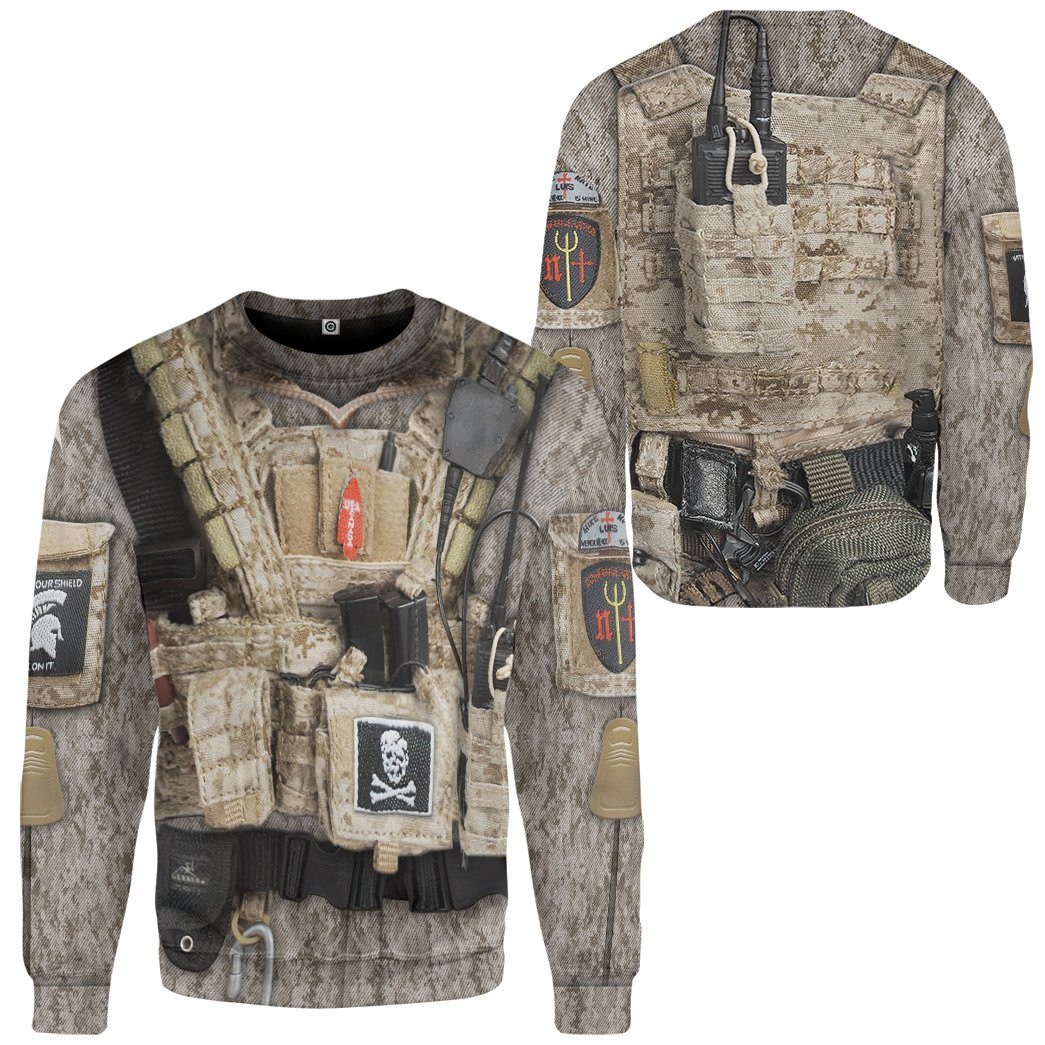 3d printed tactical gear Gearhumans 3D SEAL Team Six Costume Custom Tshirt Hoodie Apparel