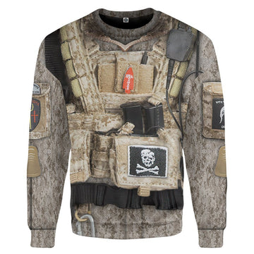 Gearhumans 3D SEAL Team Six Costume Custom Tshirt Hoodie Apparel