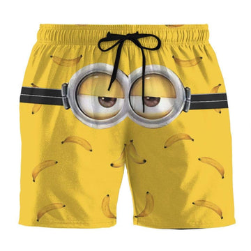 Gearhumans 3D Serious Minions Custom Summer Beach Shorts Swim Trunks