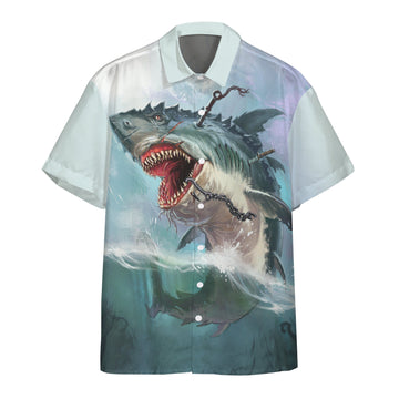 Gearhumans 3D Sharks Fury Custom Short Sleeve Shirt